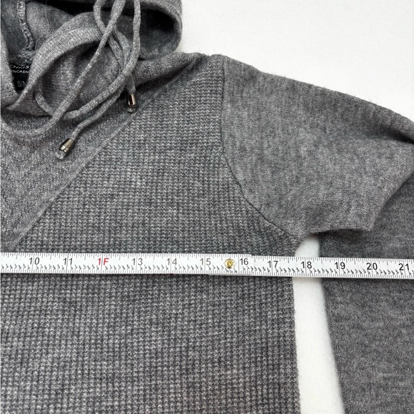 NWOT S. Christina 100% Cashmere Gray Hooded Sweater  S/M - Picture 5 of 10